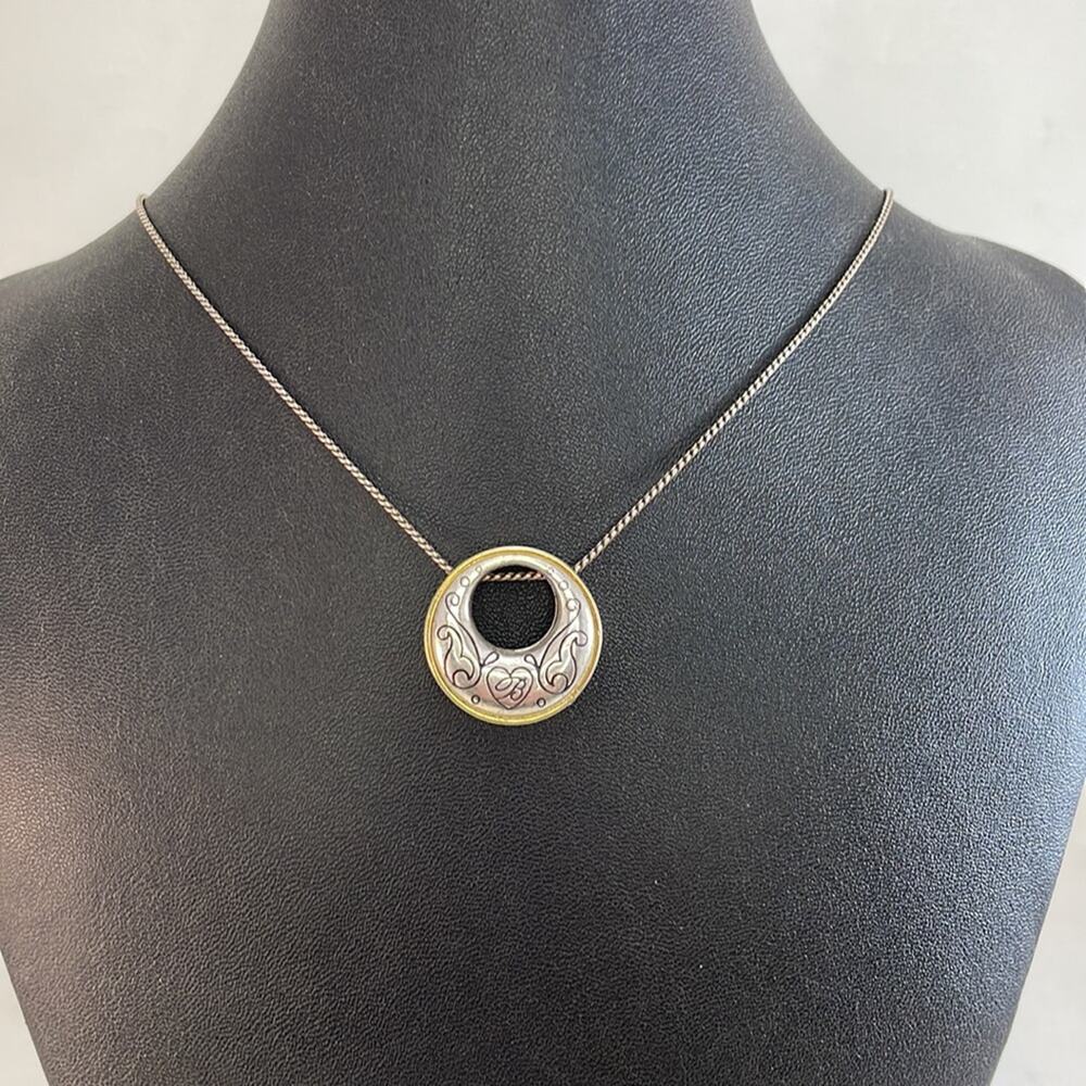 Brighton Aries Collection reversible gold silver necklace Missing Stone